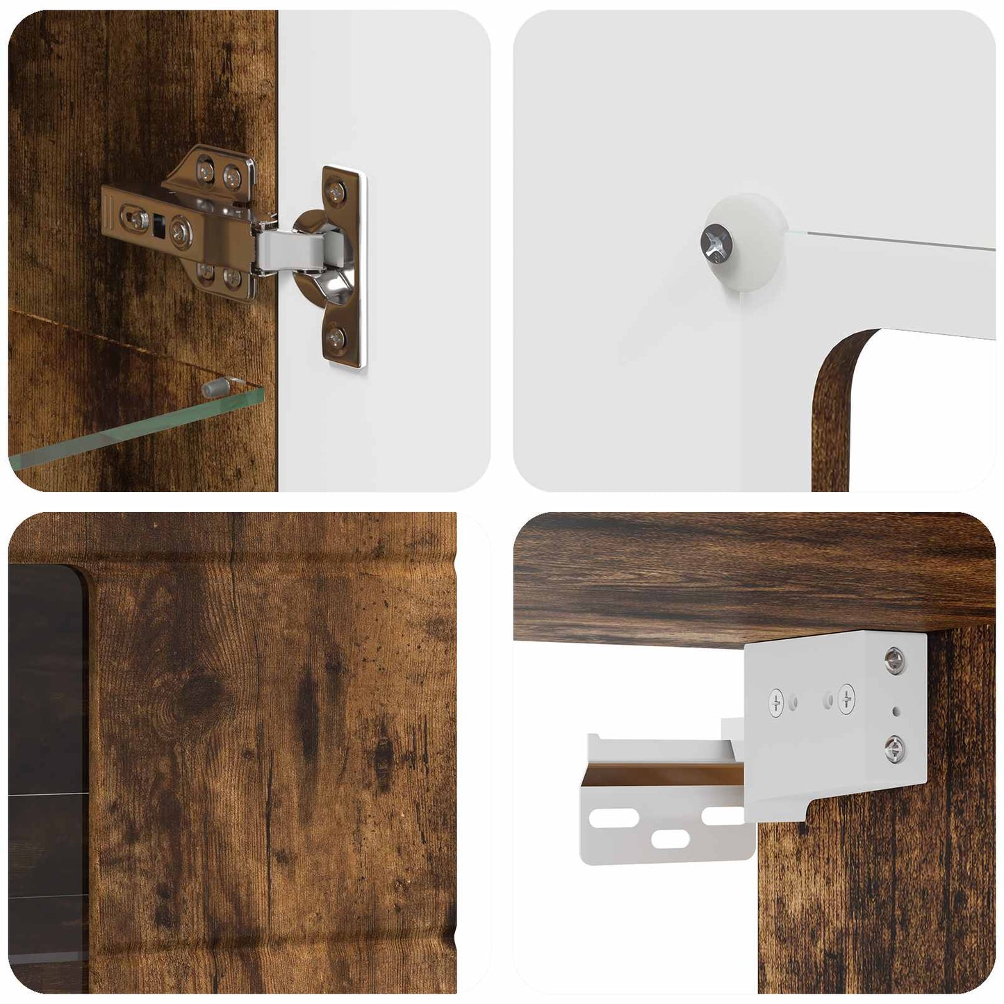 Wooden Cabinet Smoked Oak Engineered Wood