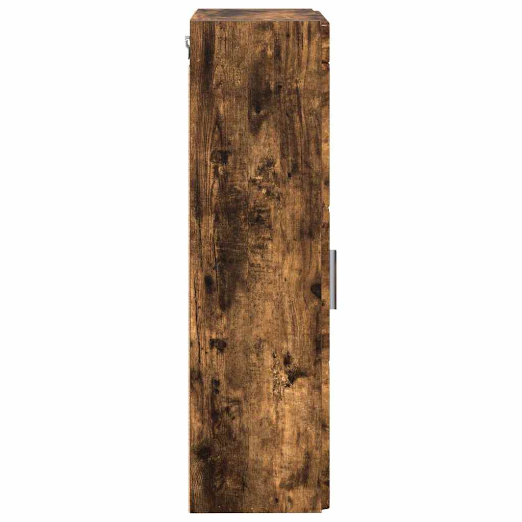 Bathroom Wall Cabinet TULUM Smoked Oak 37 x 24.5 x 86 cm