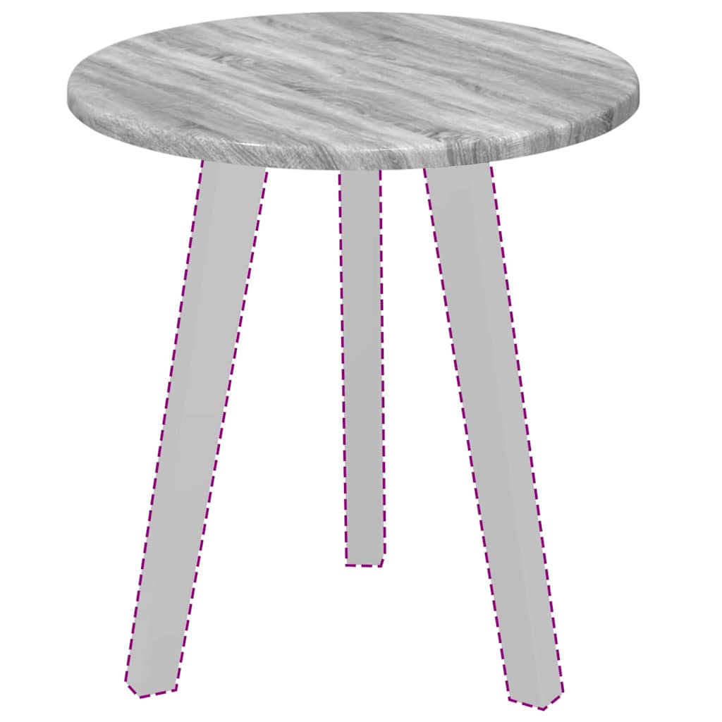 Table Top Ø 40 x 1.5 cm Round Engineered Wood Grey Sonoma
