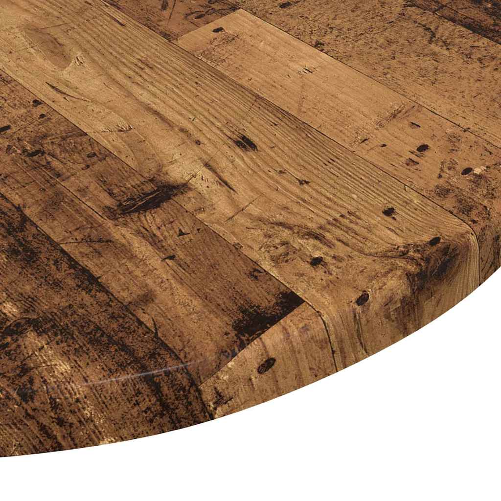Table Top Ø 40 x 1.5 cm Round Engineered Wood Old Wood