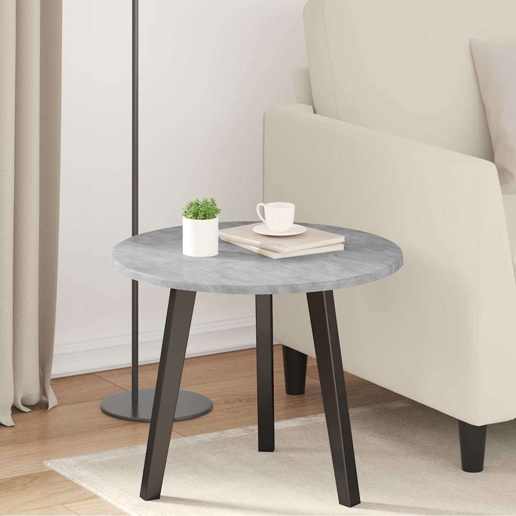 Table Top Ø 50 x 1.5 cm Round Engineered Wood Concrete Grey