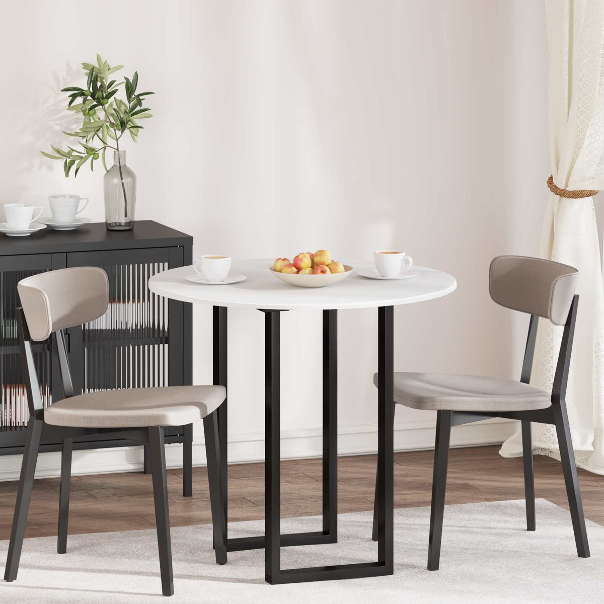 Table Top Ø 80 x 1.5 cm Round Engineered Wood White