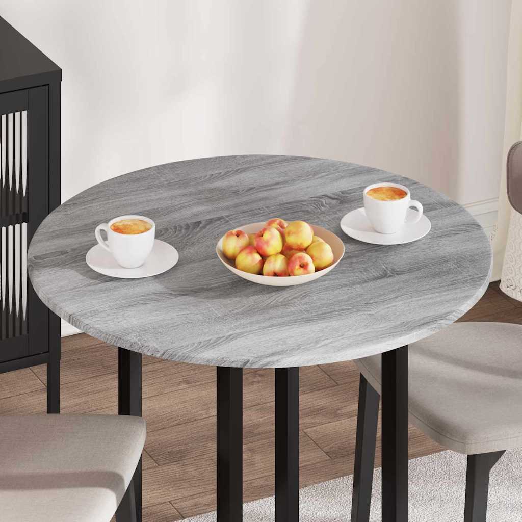 Table Top Ø 80 x 1.5 cm Round Engineered Wood Grey Sonoma