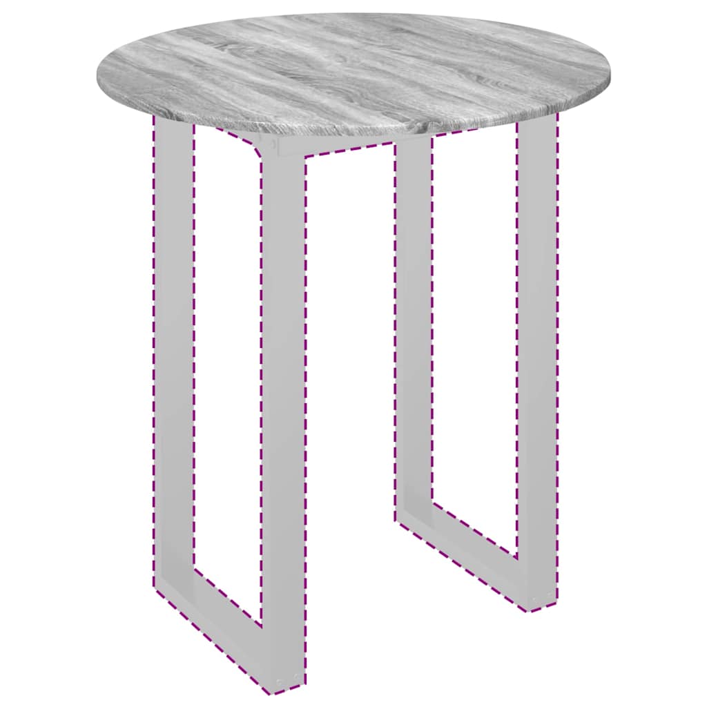 Table Top Ø 80 x 1.5 cm Round Engineered Wood Grey Sonoma