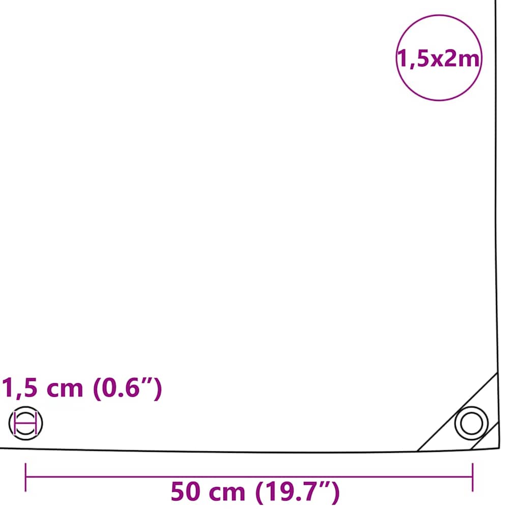 Tarpaulin 650g / m² Beige 1.5 x 2 m Canvas with PVC Coating