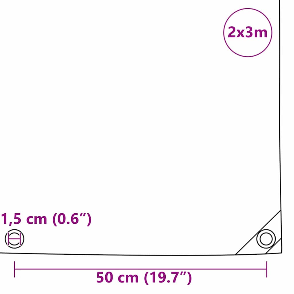 Tarpaulin 650g / m² Orange 2 x 3 m Canvas with PVC Coating