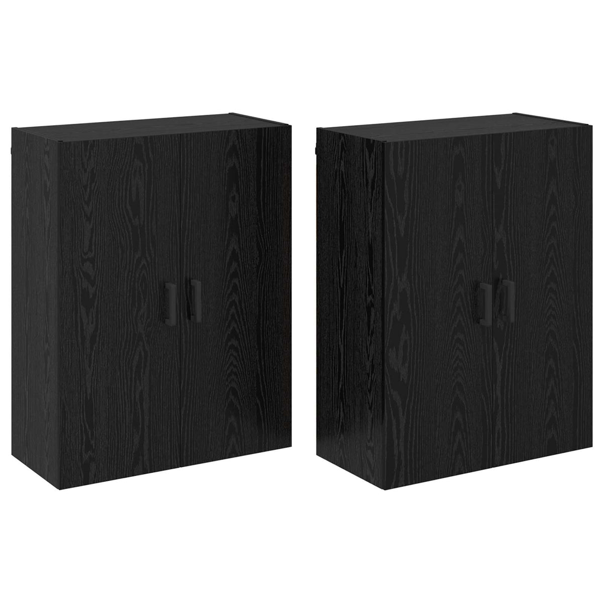 Wall Cabinet 2 pcs Black Oak 69.5 x 34 x 90 cm Engineered Wood