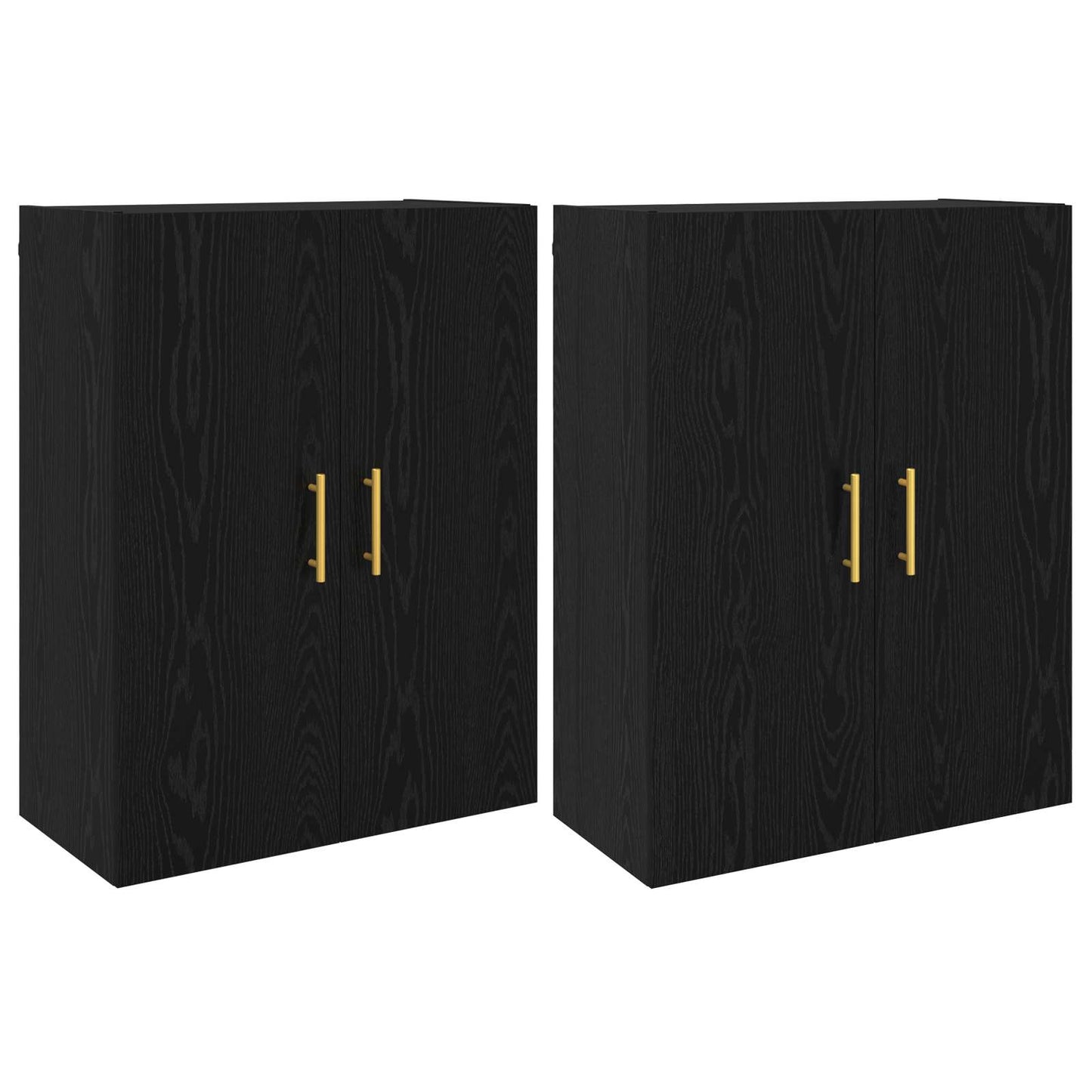Wall-Mounted Cabinet 2 pcs Black Oak 69.5 x 34 x 90 cm