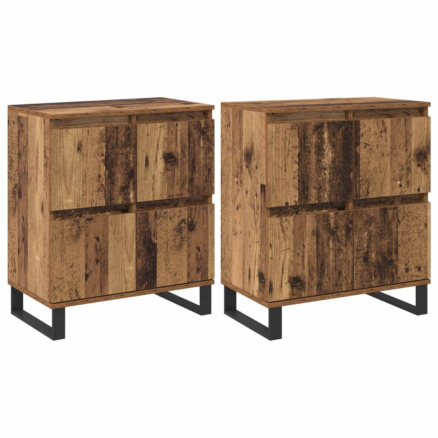 Sideboard 2 pcs Old Wood 60 x 35 x 70 cm