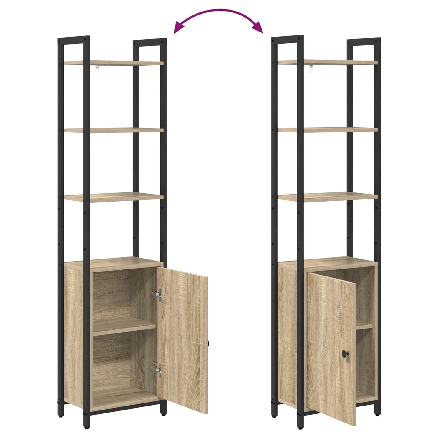 Book Cabinet 6-Tier 40 x 24 x 161 cm Engineered Wood Sonoma Oak