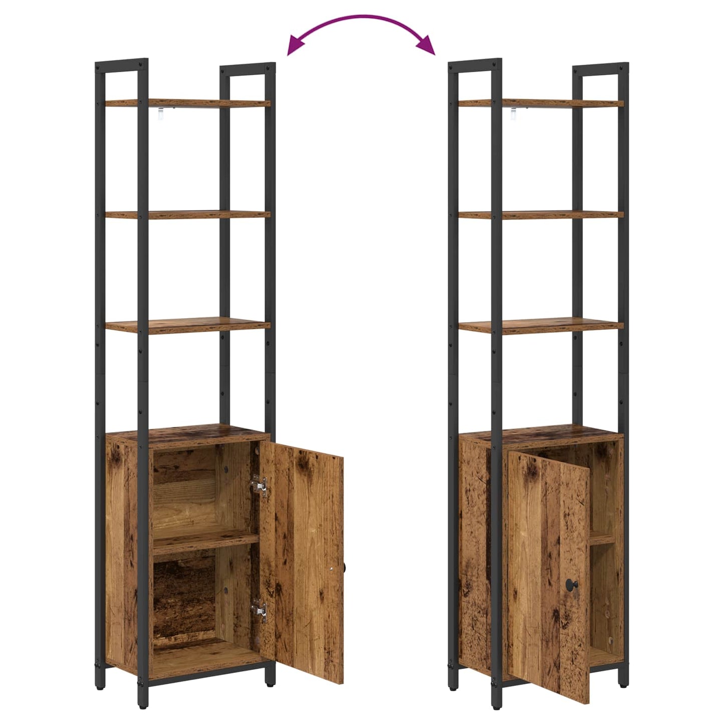Book Cabinet 6-Tier 40 x 24 x 161 cm Engineered Wood Old Wood