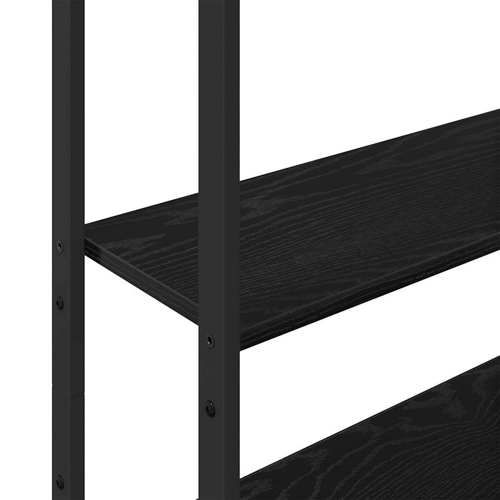 Book Cabinet 6-Tier 60 x 24 x 161 cm Engineered Wood Black Oak