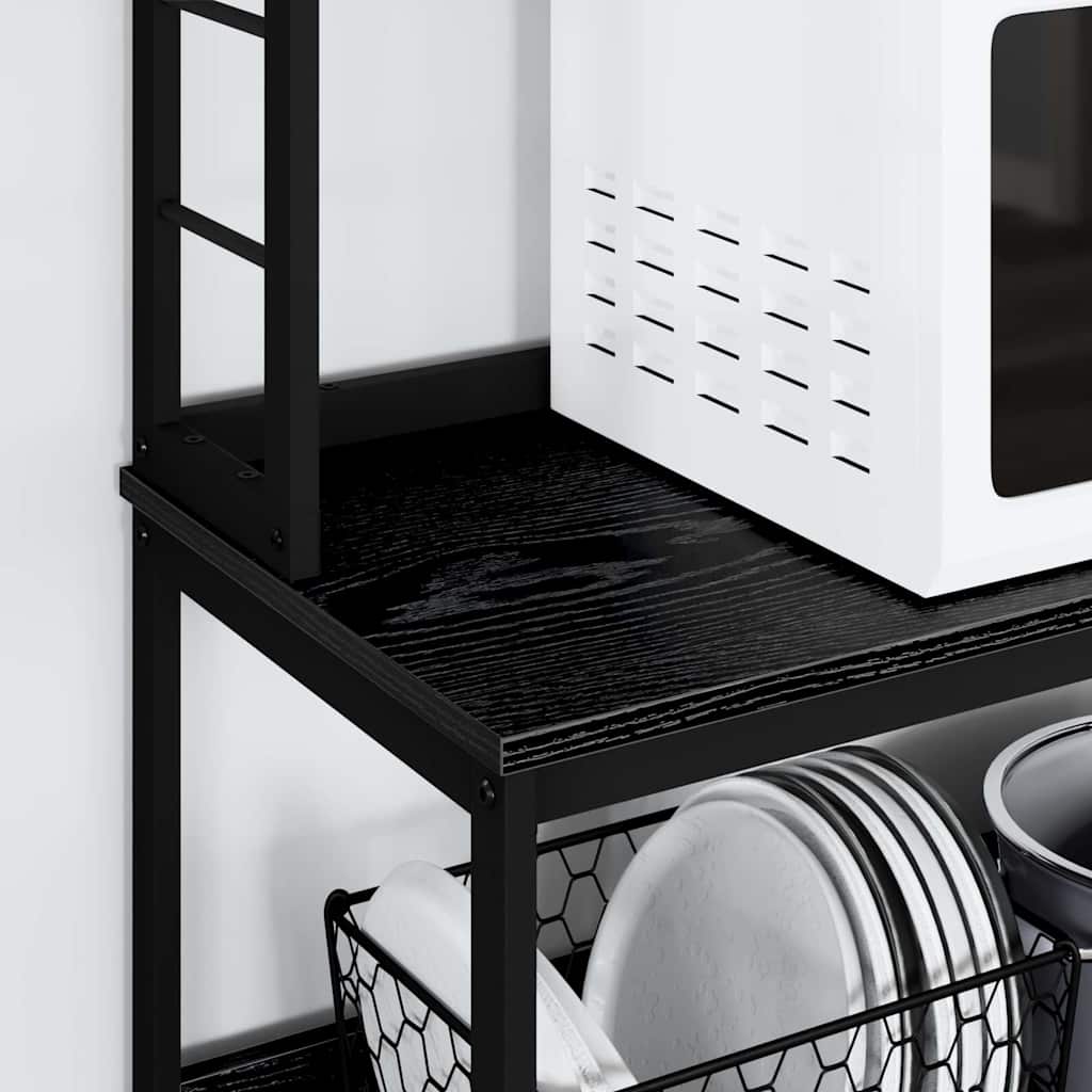 Kitchen Shelf 5-Tier 60 x 40 x 168 cm Engineered Wood Black Oak