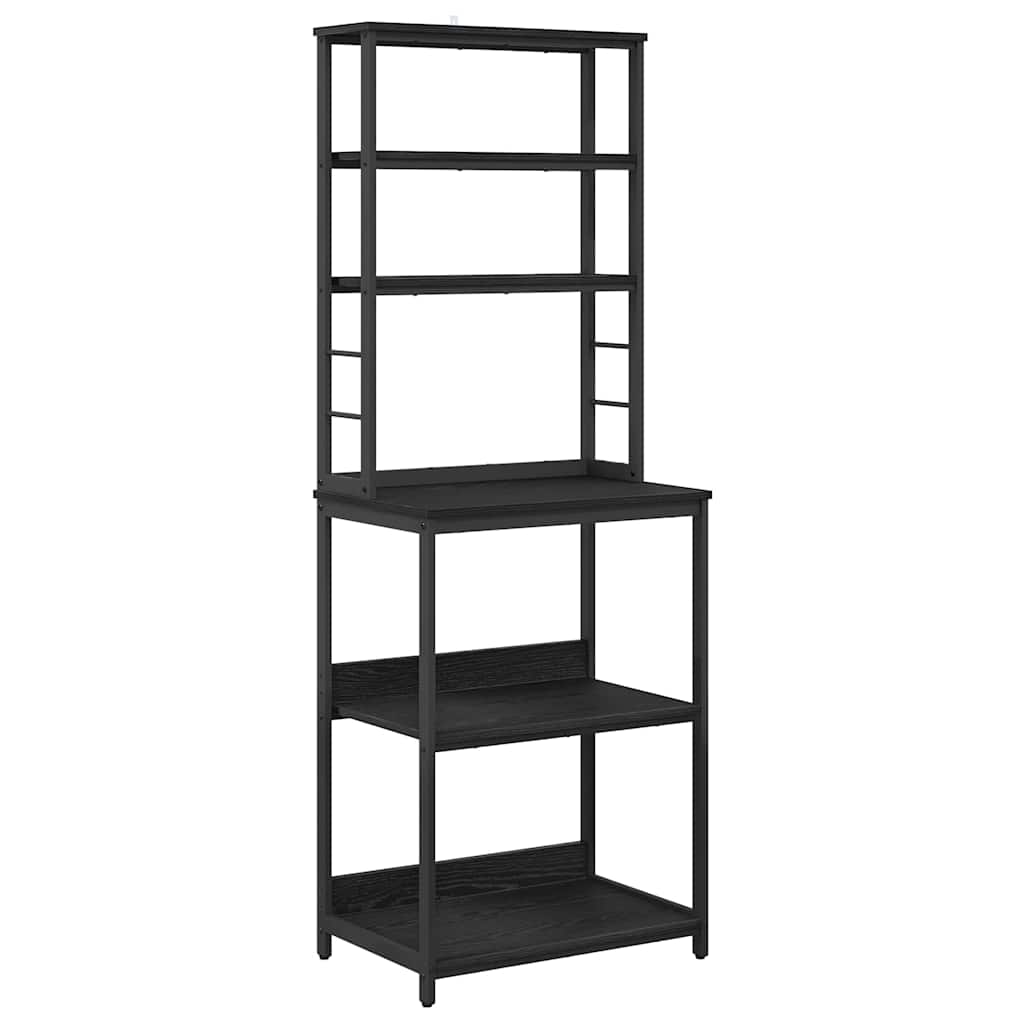 Kitchen Shelf 5-Tier 60 x 40 x 168 cm Engineered Wood Black Oak