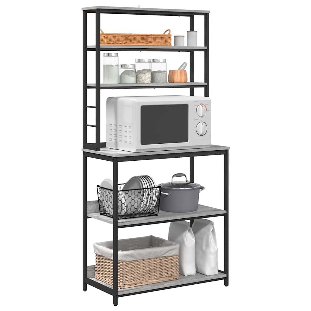 Kitchen Shelf 5-Tier 80 x 40 x 168 cm Engineered Wood