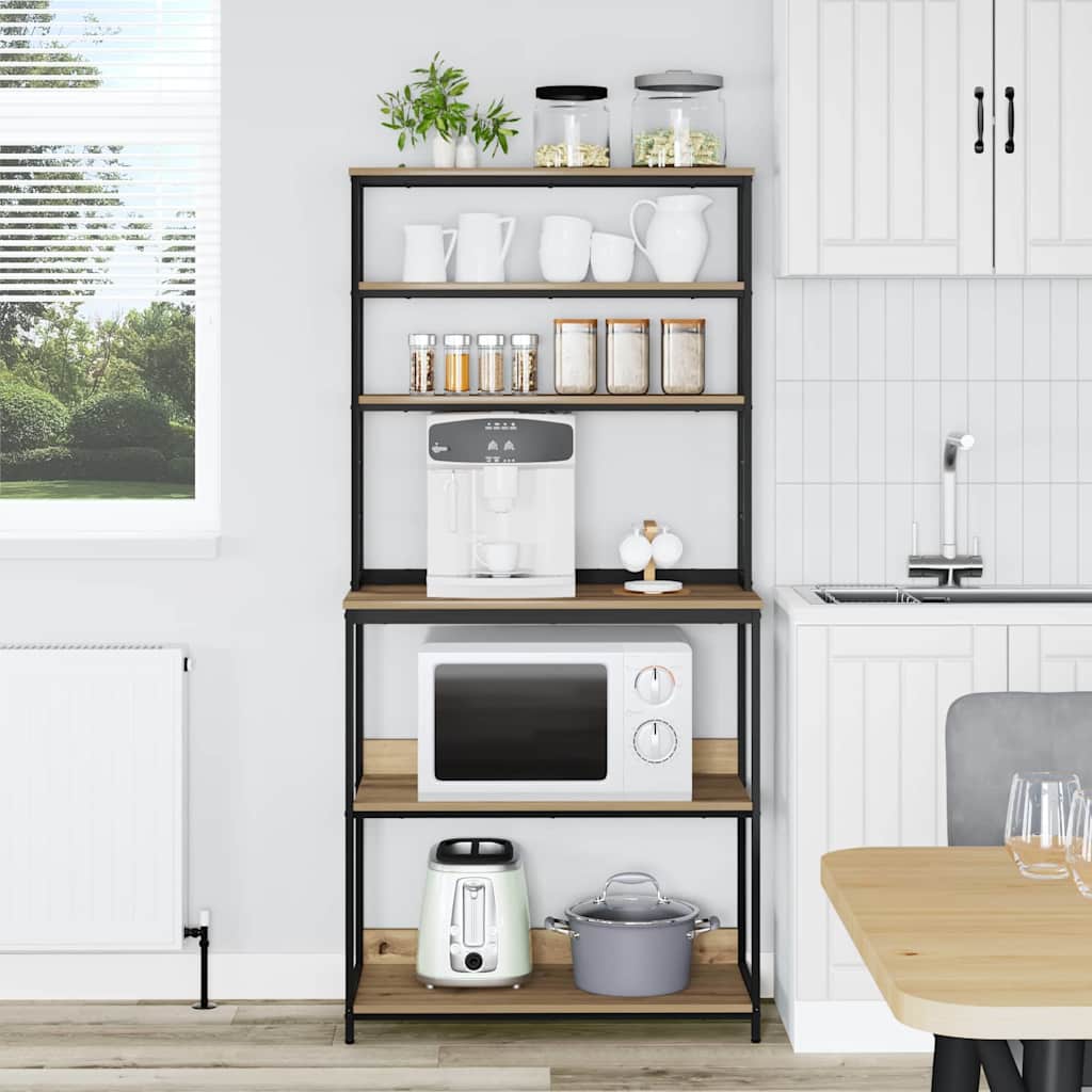 Kitchen Shelf 5-Tier 80 x 40 x 168 cm Engineered Wood