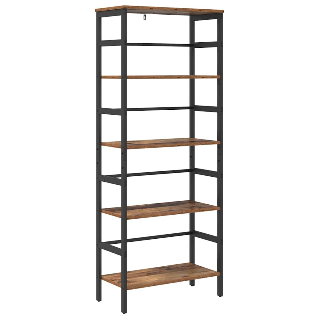 Bookshelf 4-Tier 60 x 29.5 x 149 cm Engineered Wood Old Wood