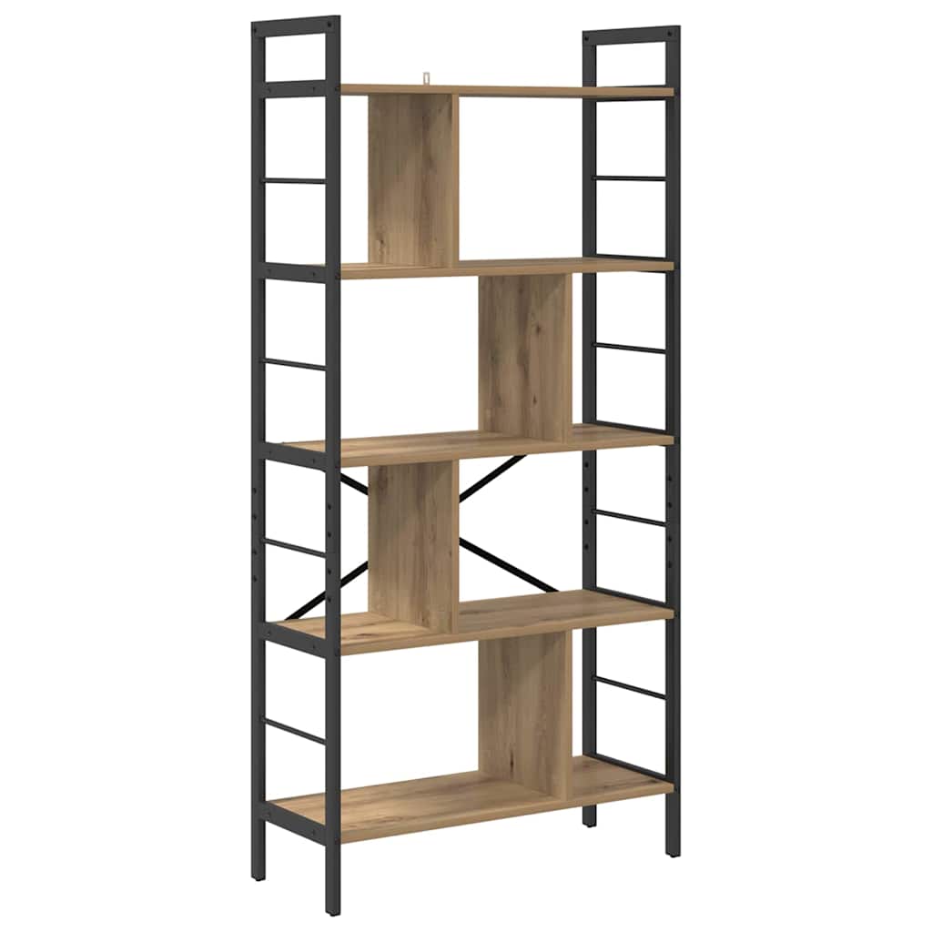 Bookshelf 9-Tier 75 x 30 x 156 cm Engineered Wood Artisan Oak