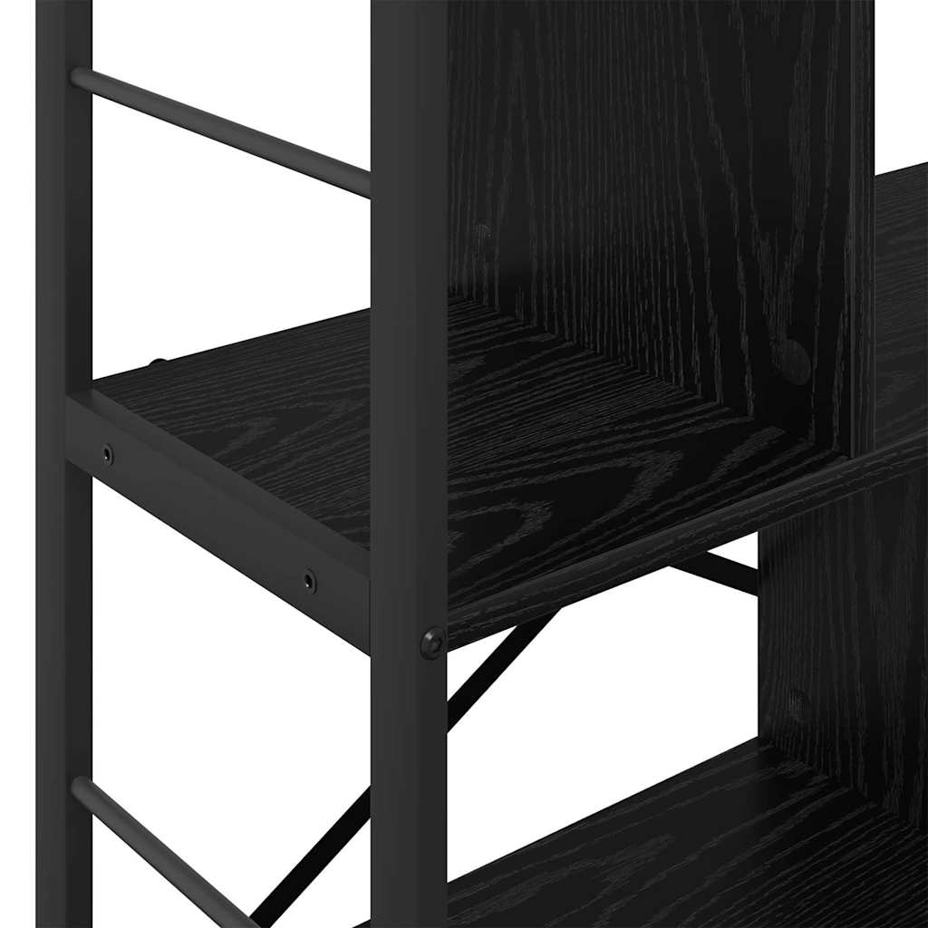 Bookshelf 5-Tier 75 x 30 x 91 cm Engineered Wood Black Oak