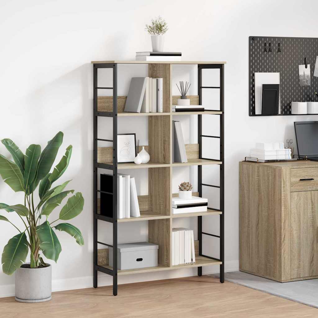 Bookshelf 8-Tier 82 x 32 x 144.5 cm Engineered Wood Sonoma Oak
