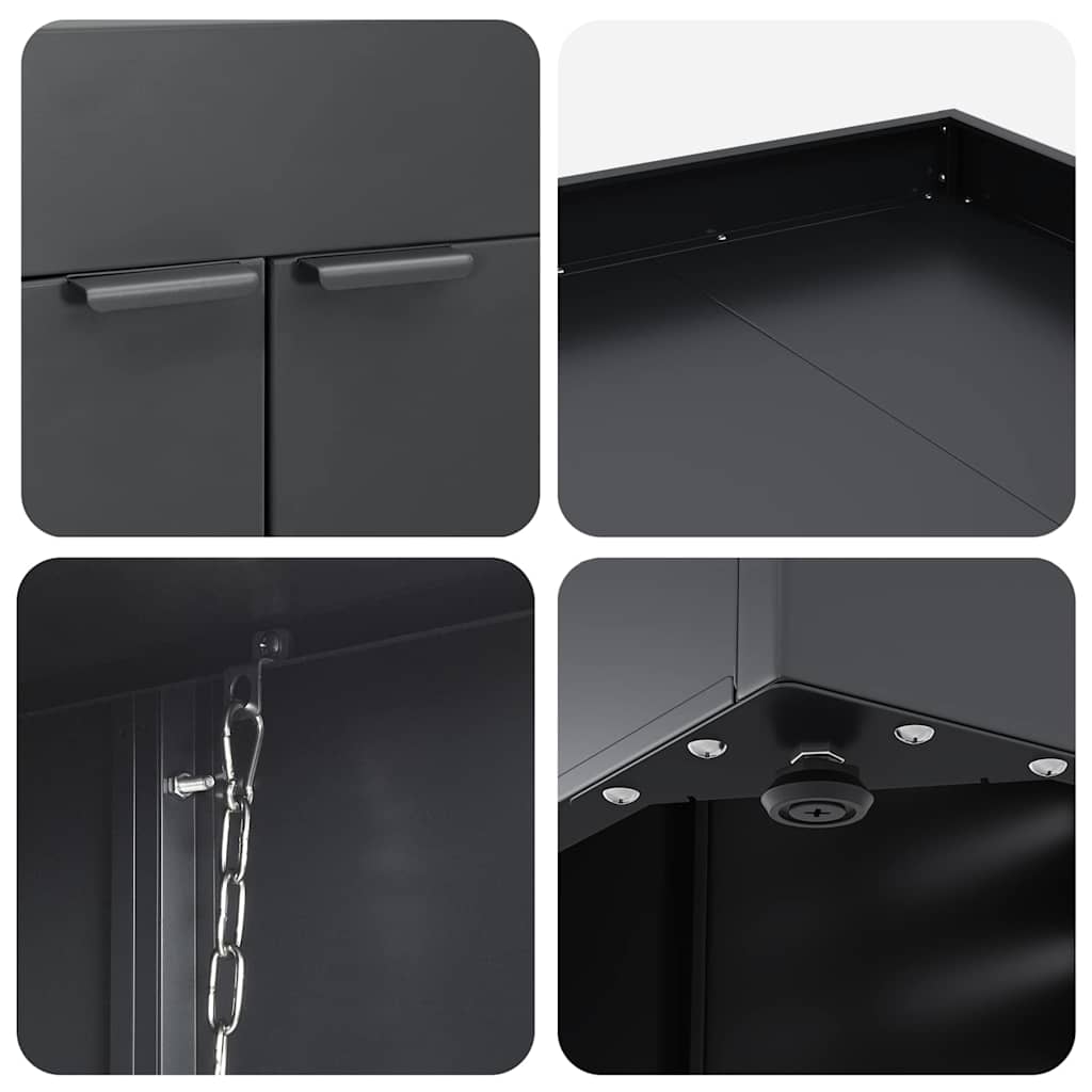 Wheelie Bin Storage for 6 Bins Anthracite 408 x 77.5 x 121.5 cm