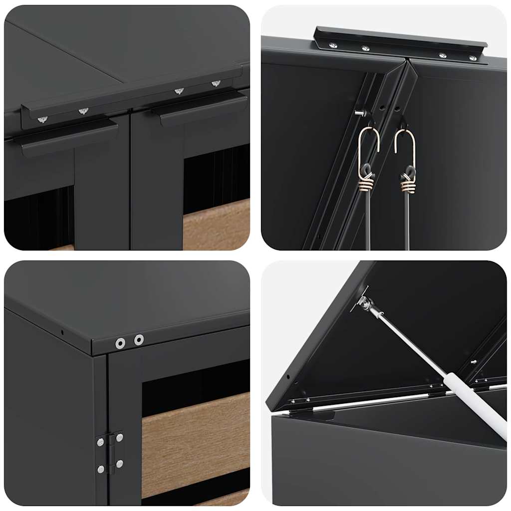 Wheelie Bin Storage for 4 Bins Steel Anthracite