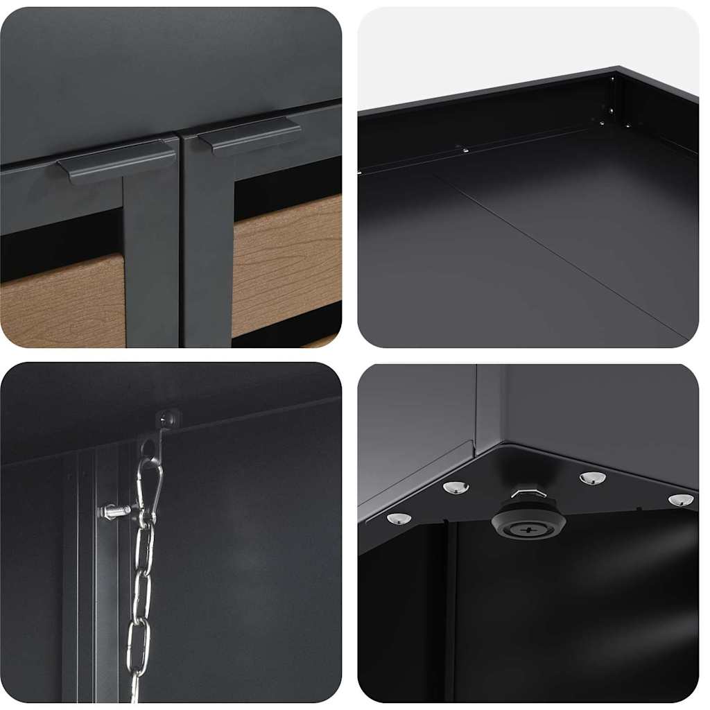 Wheelie Bin Storage for 3 Bins Steel Anthracite