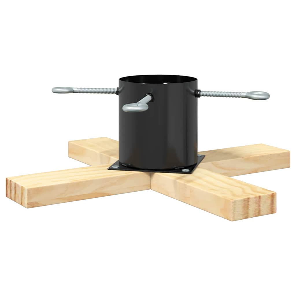 Christmas Tree Stand Black 50 x 50 x 16 cm Solid Pine Wood