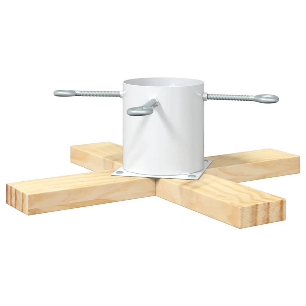 Christmas Tree Stand White 50 x 50 x 16 cm Solid Pine Wood