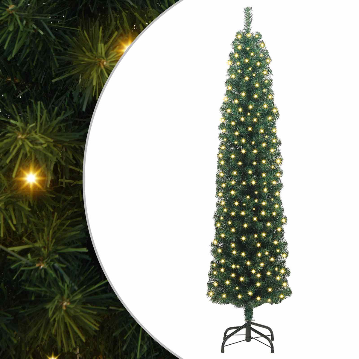 Artificial Christmas Tree with LED Light Green 180 cm