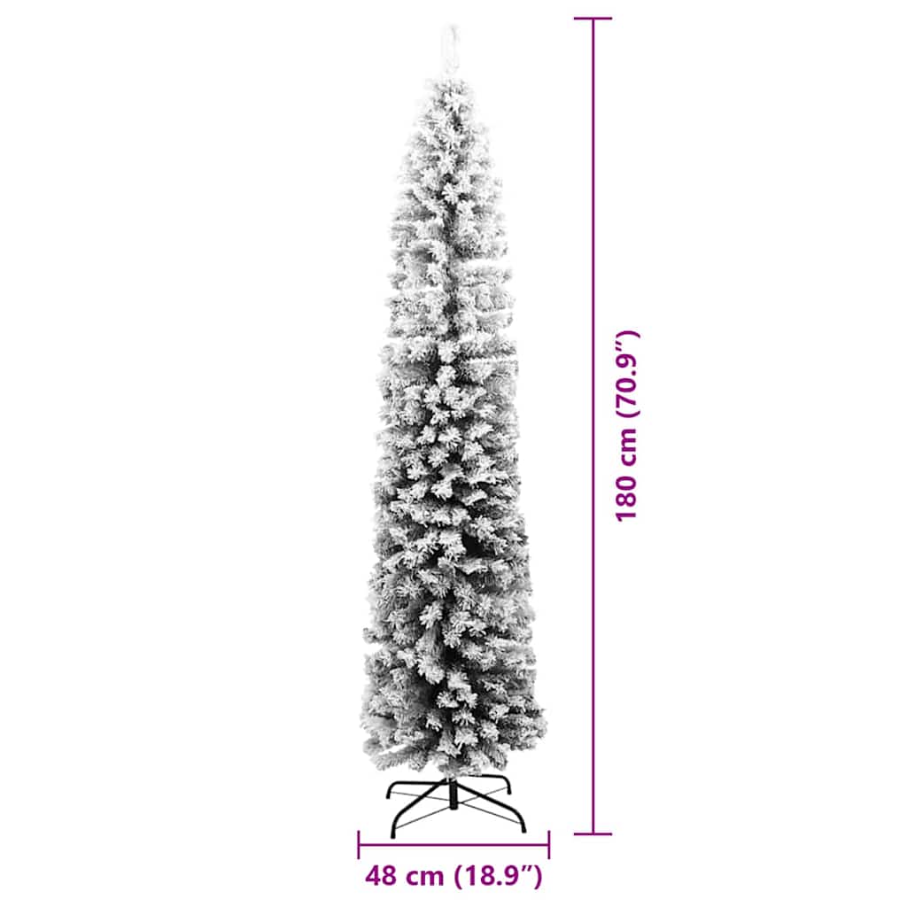 Artificial Christmas Tree with LED Light Green and white 180 cm