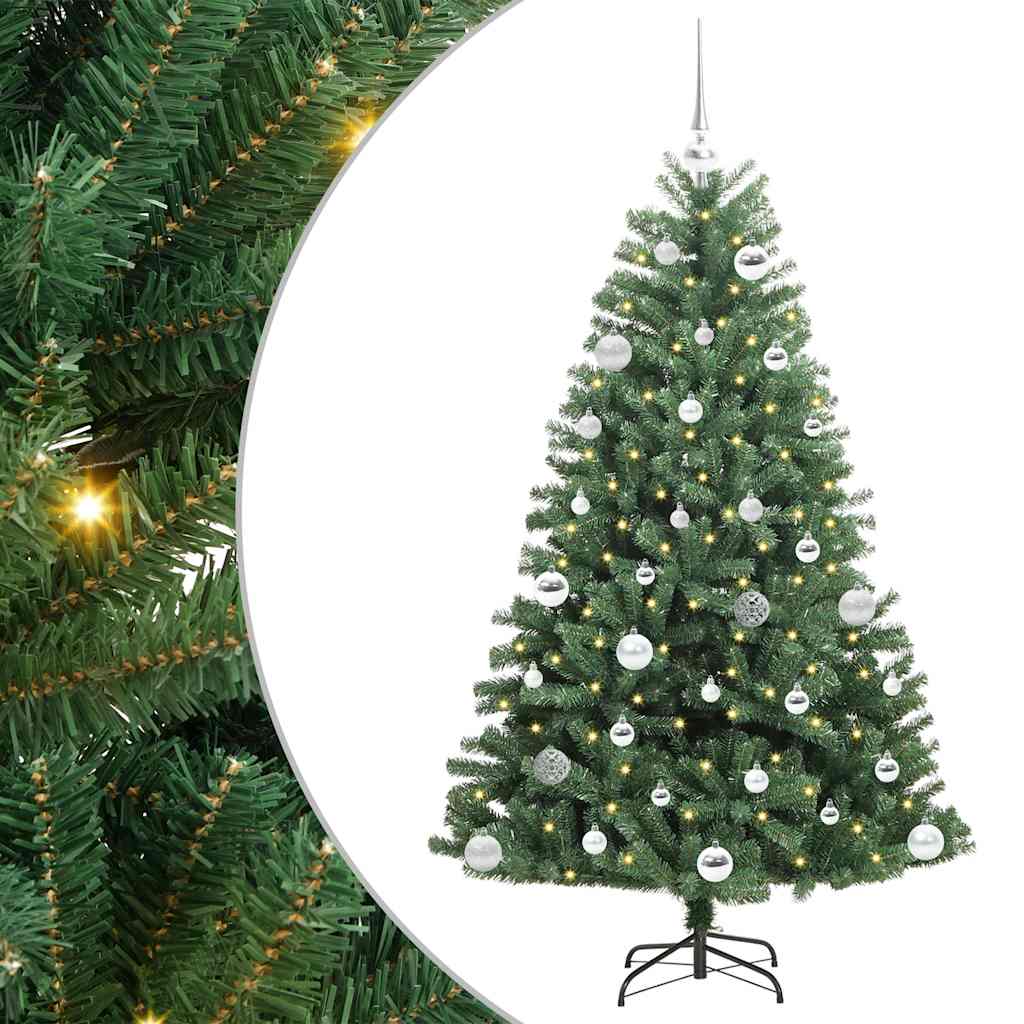 Artificial Hinged Christmas Tree Green 150 cm PVC and Metal