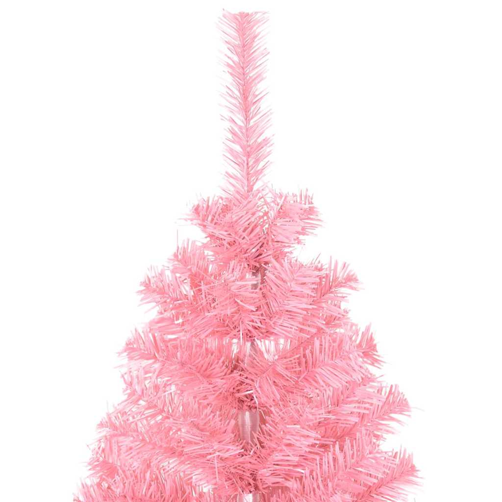 Christmas Tree with LED Light Pink 120 cm PVC and Steel