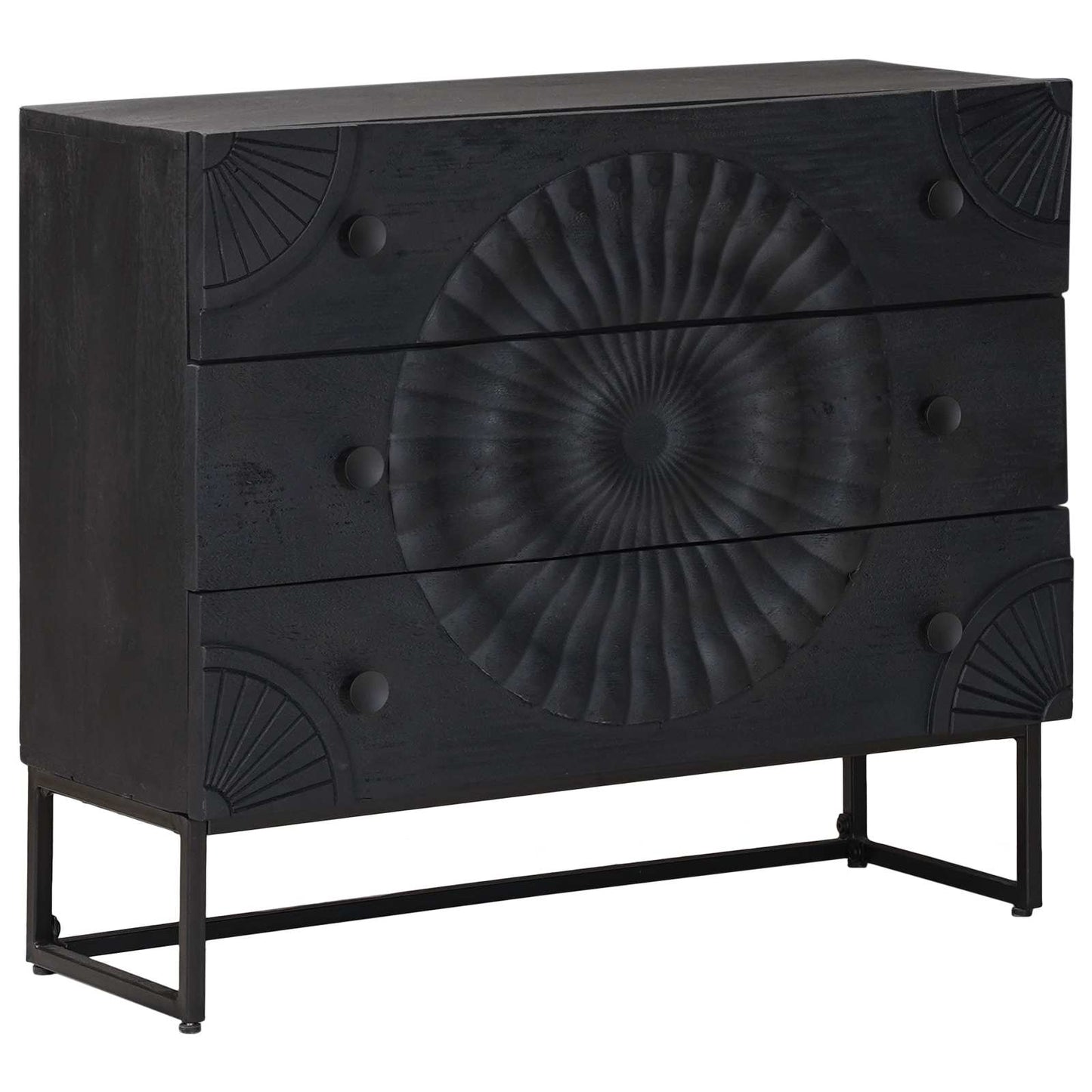 Drawer Cabinet Black 75 x 30 x 65 cm