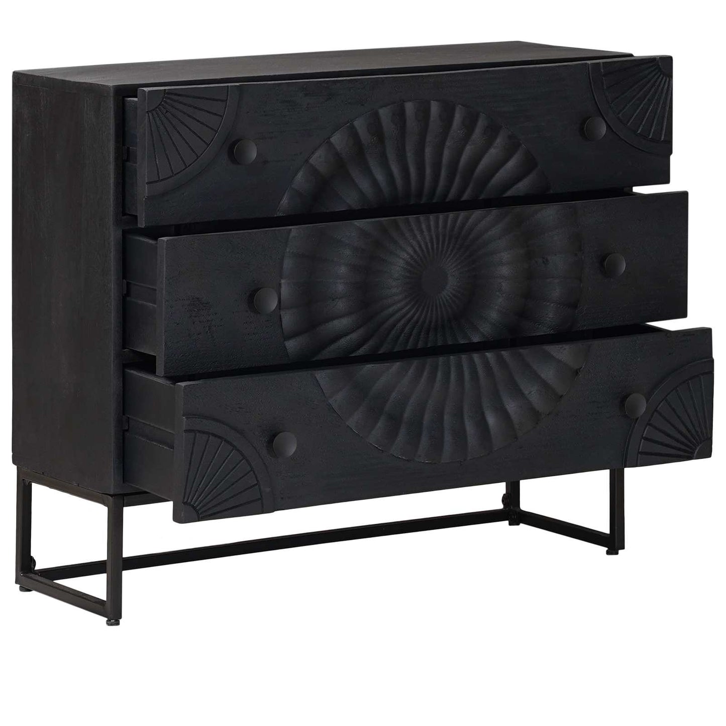 Drawer Cabinet Black 75 x 30 x 65 cm