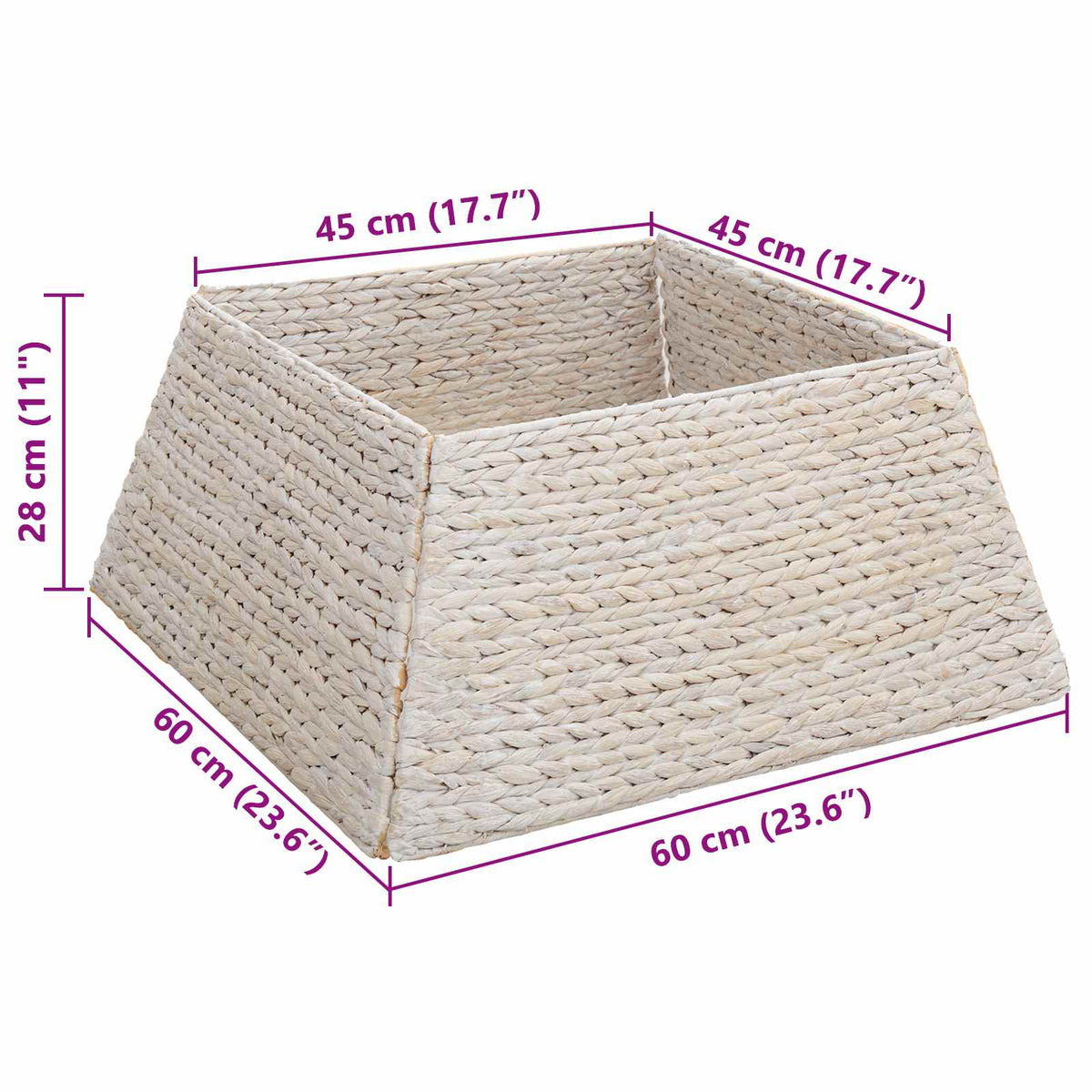 Christmas Tree Collar Square White 60 x 60 x 28 cm