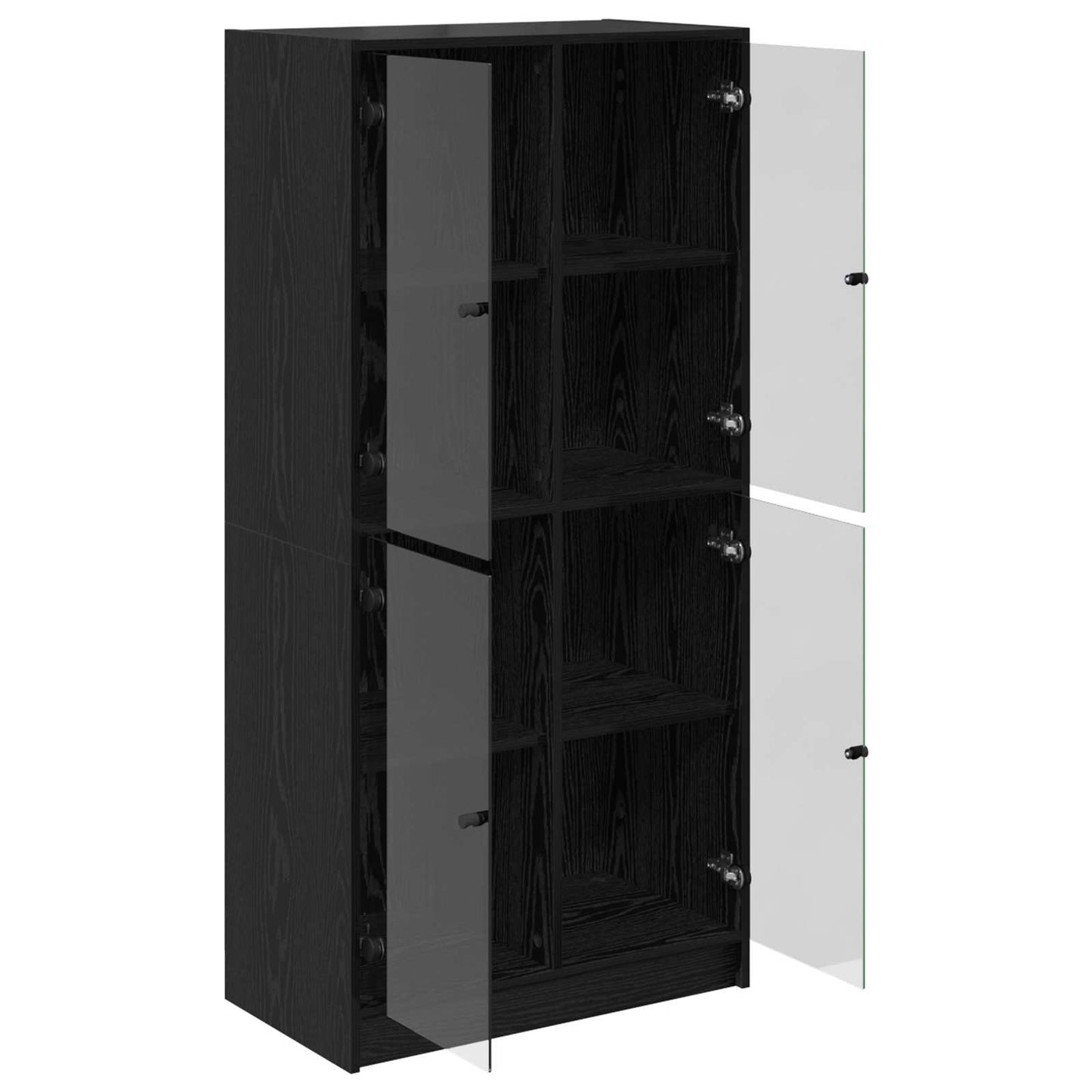 Highboard Black Oak 68 x 37 x 142 cm Engineered Wood