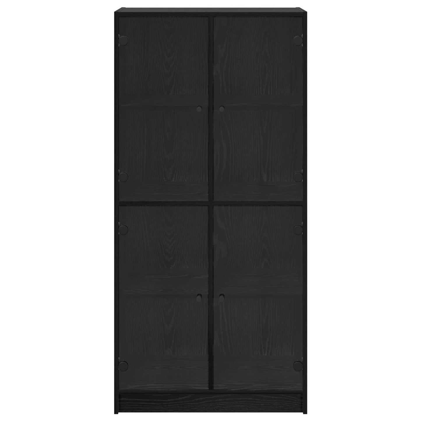 Highboard Black Oak 68 x 37 x 142 cm Engineered Wood