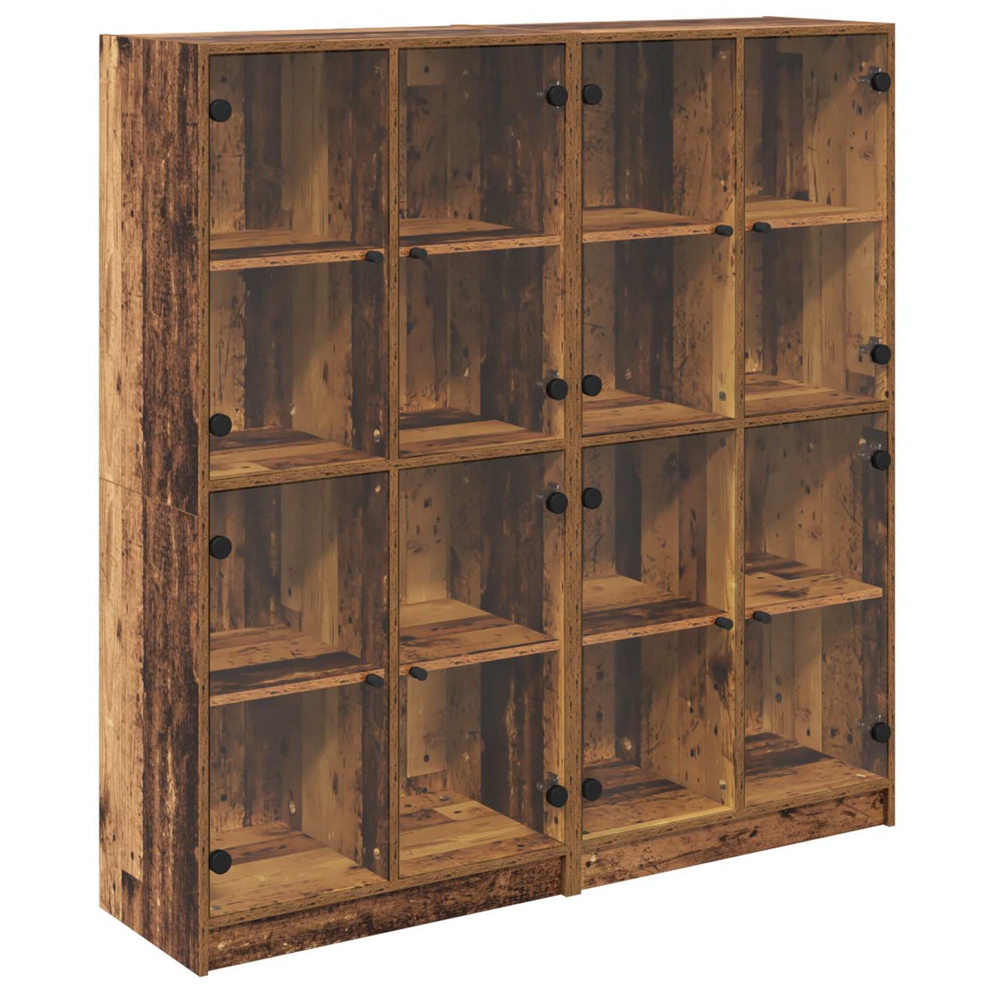Highboard 2 pcs Old Wood 68 x 37 x 142 cm Engineered Wood