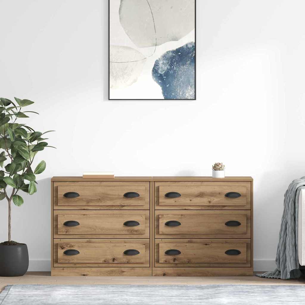 Sideboards 2 pcs Artisan Oak 70 x 35.5 x 67.5 cm