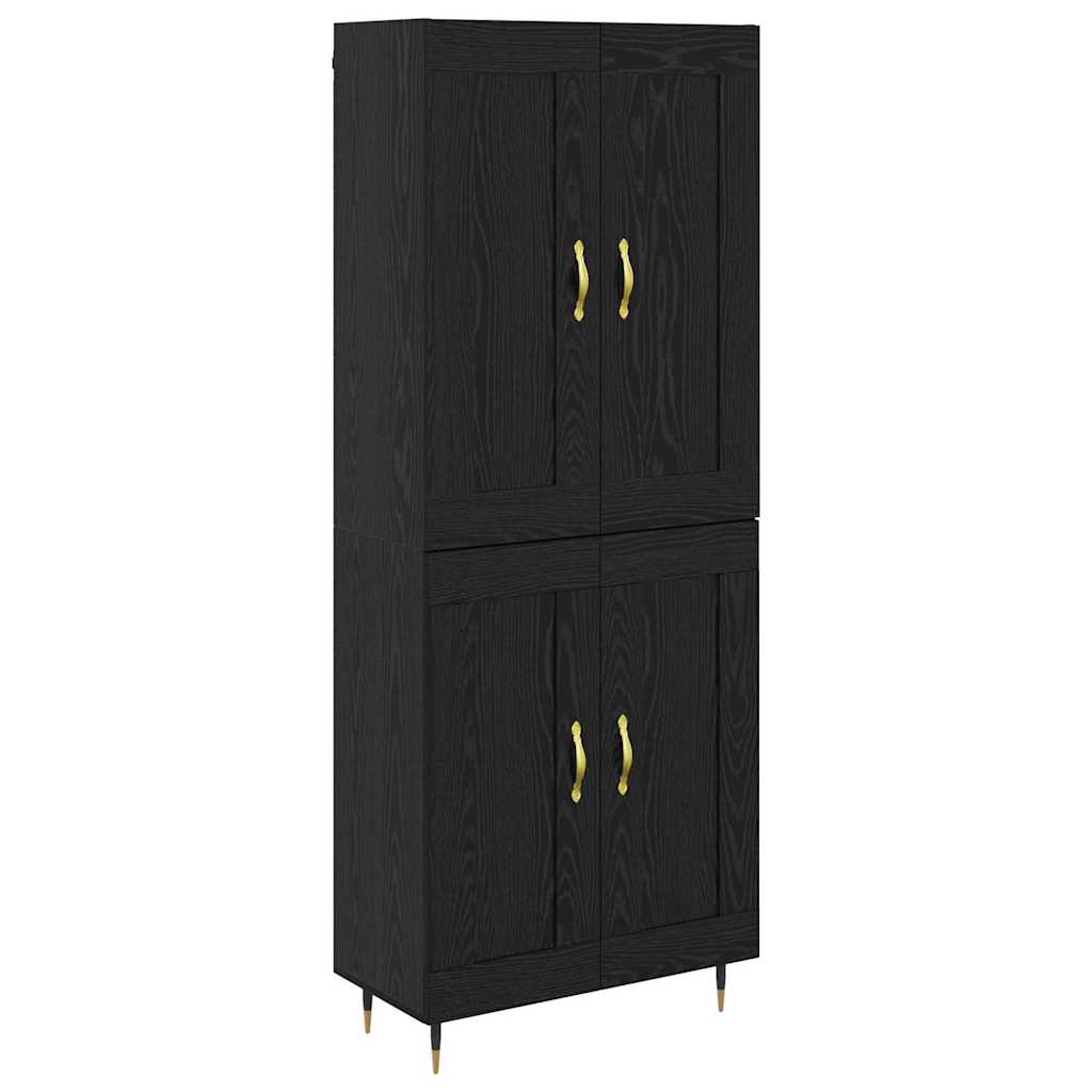 Highboard Black Oak 69.5 x 34 x 90 cm Engineered Wood