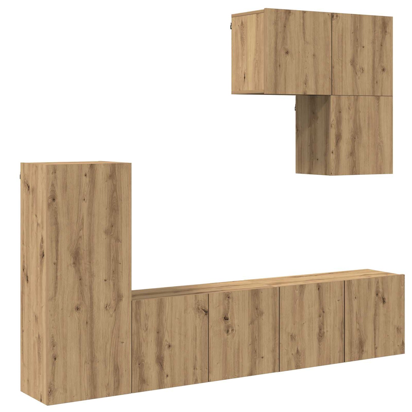 TV Wall Unit 5 pcs Artisan Oak Engineered Wood