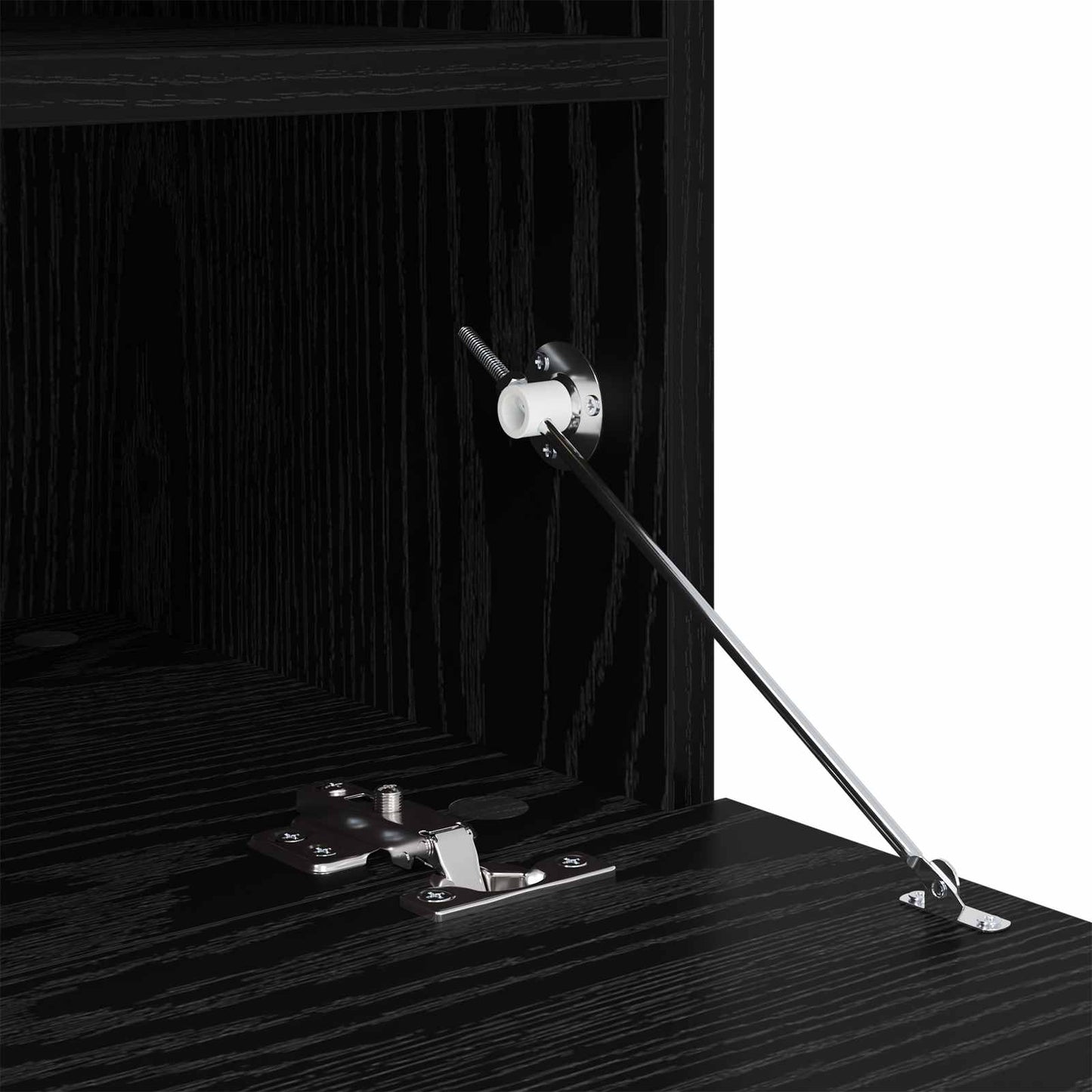 TV Wall Cabinet Set with LED Lights 7 pcs Black Oak