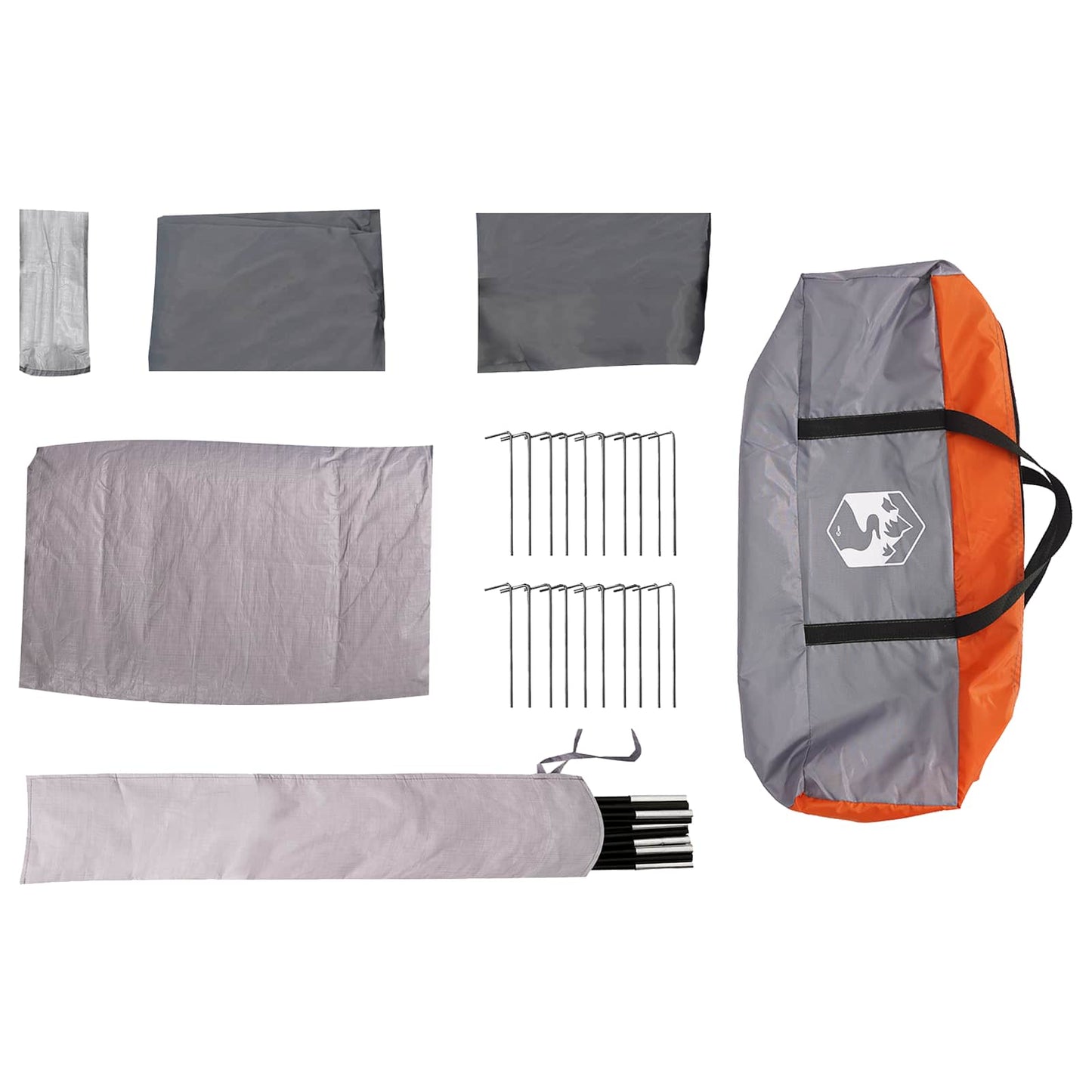 Instant Tent 524 x 232 x 192 cm Grey and Orange