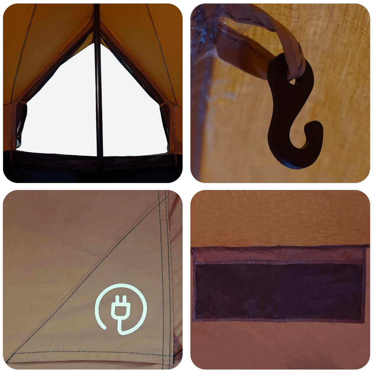 Family Tent 12-Person Brown Polycotton