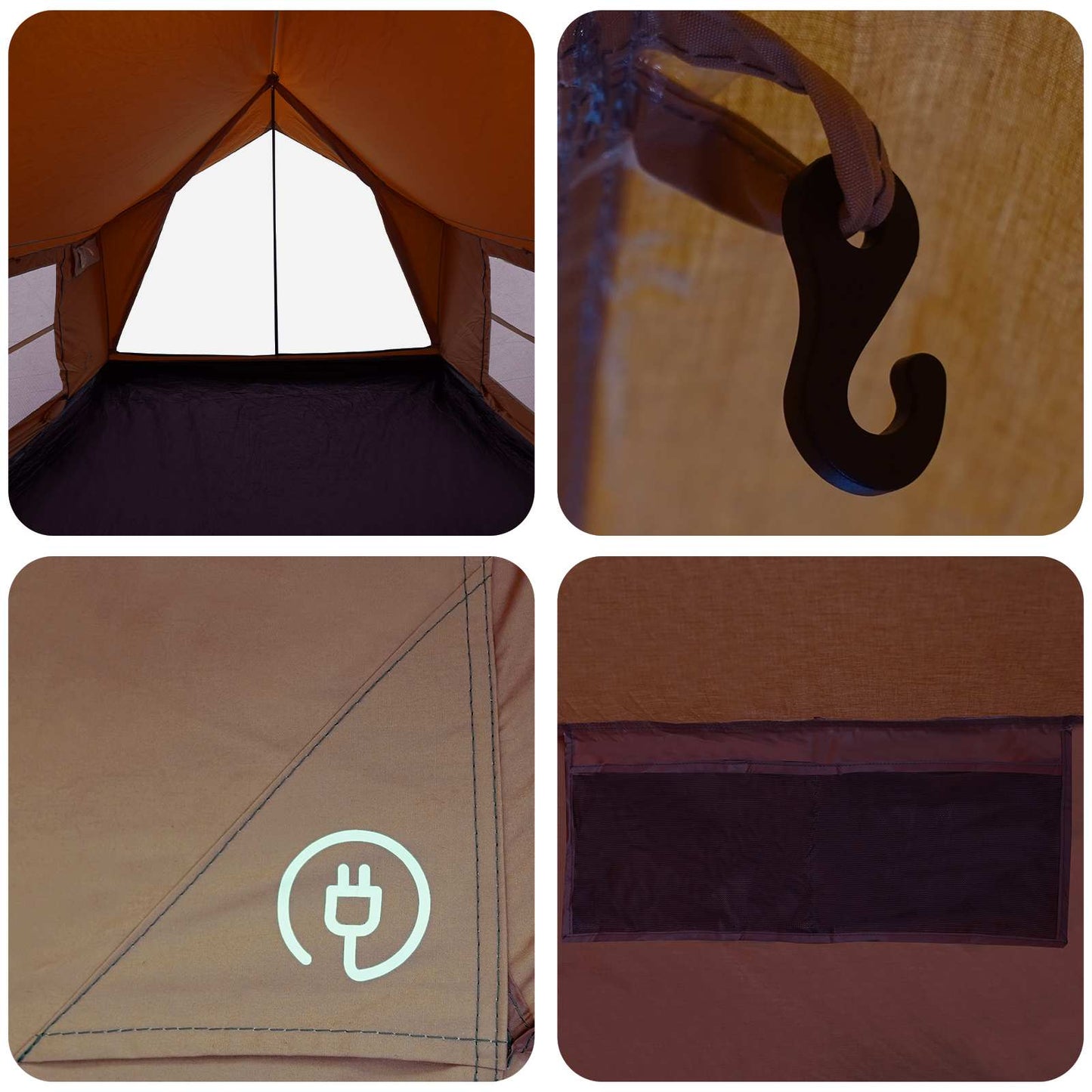 Cabin Tent Brown 340 x 246 x 210 cm Polycotton