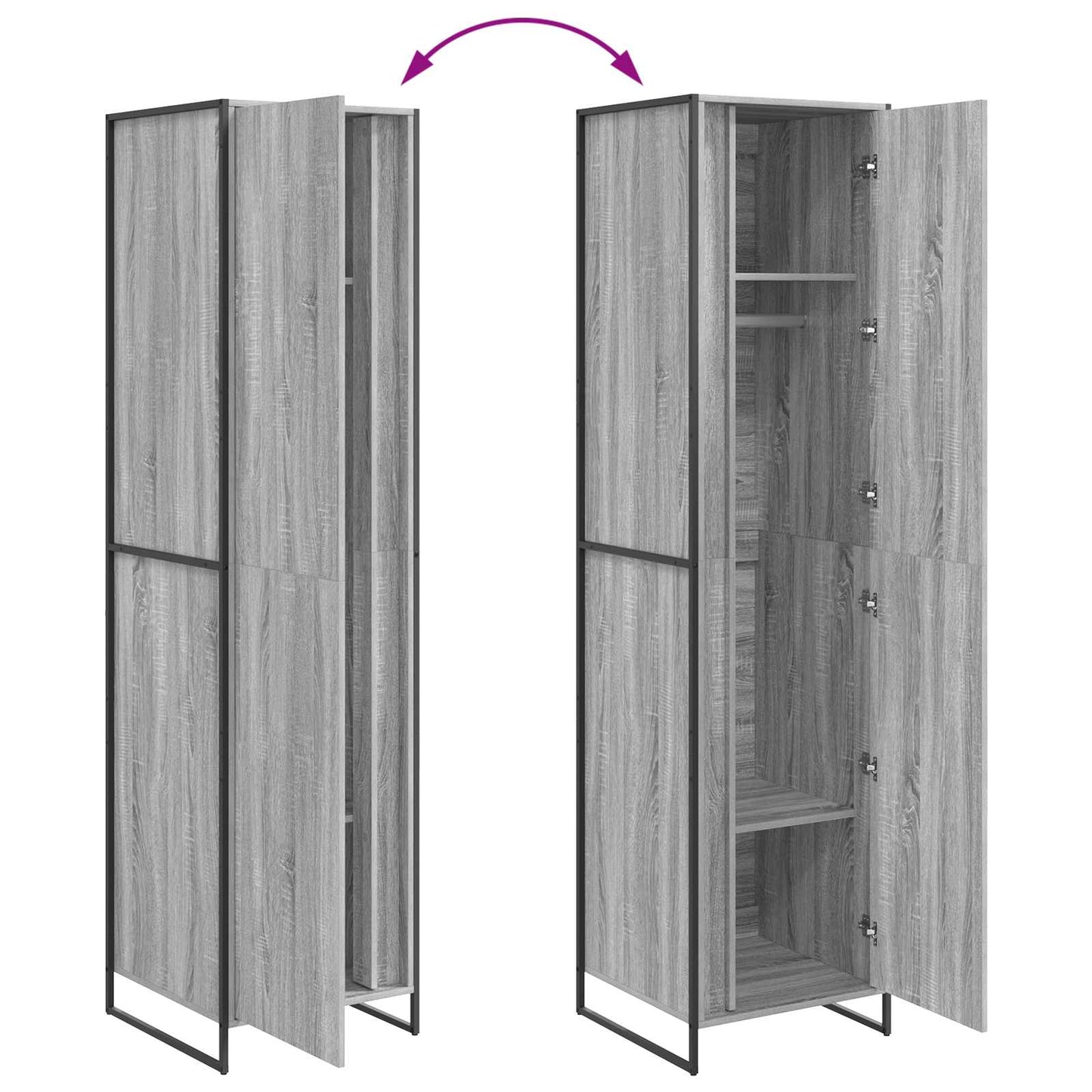 Warderobe Grey Sonoma 50 x 50 x 200 cm Engineered Wood