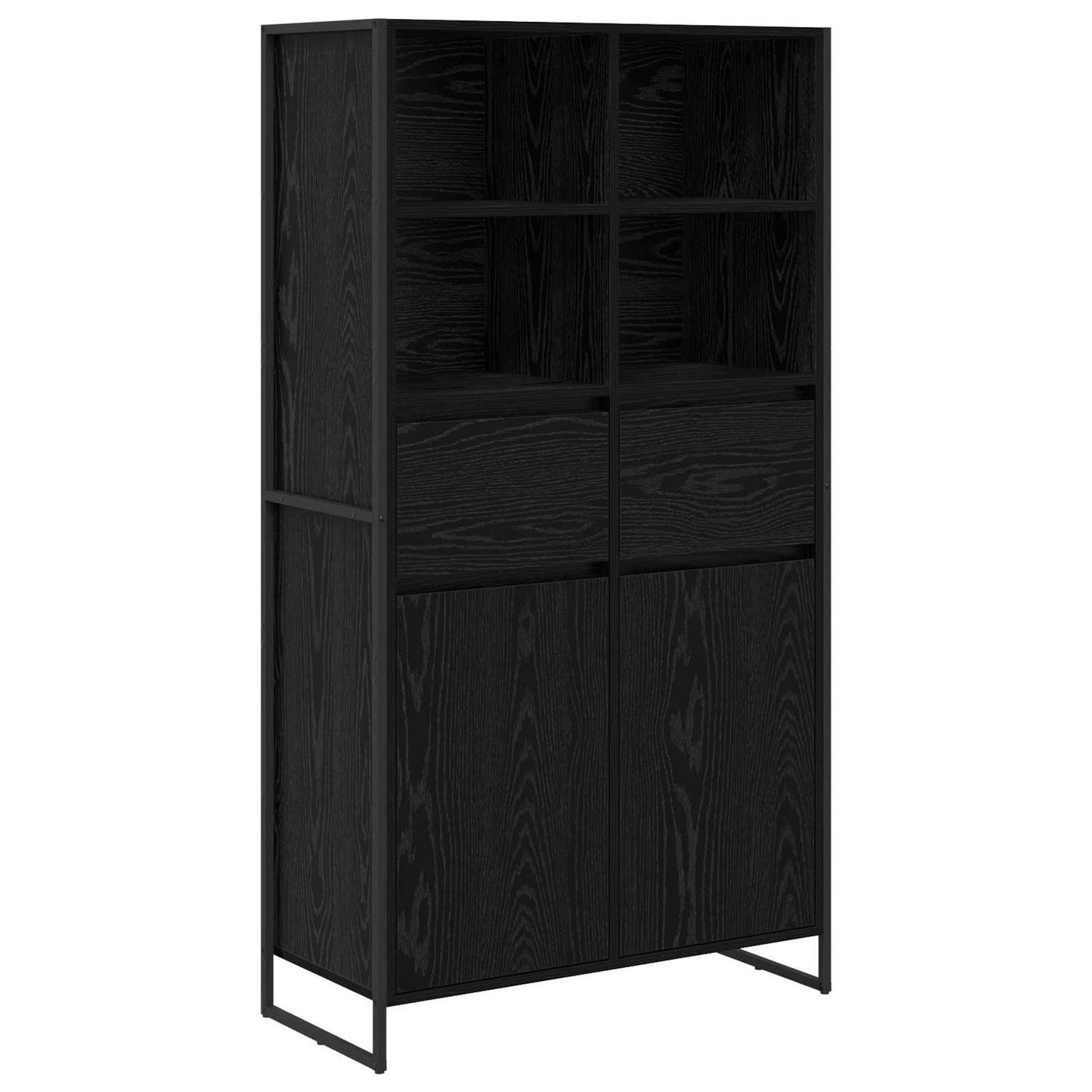Sideboard Black Oak 81 x 36 x 150.5 cm Engineered Wood