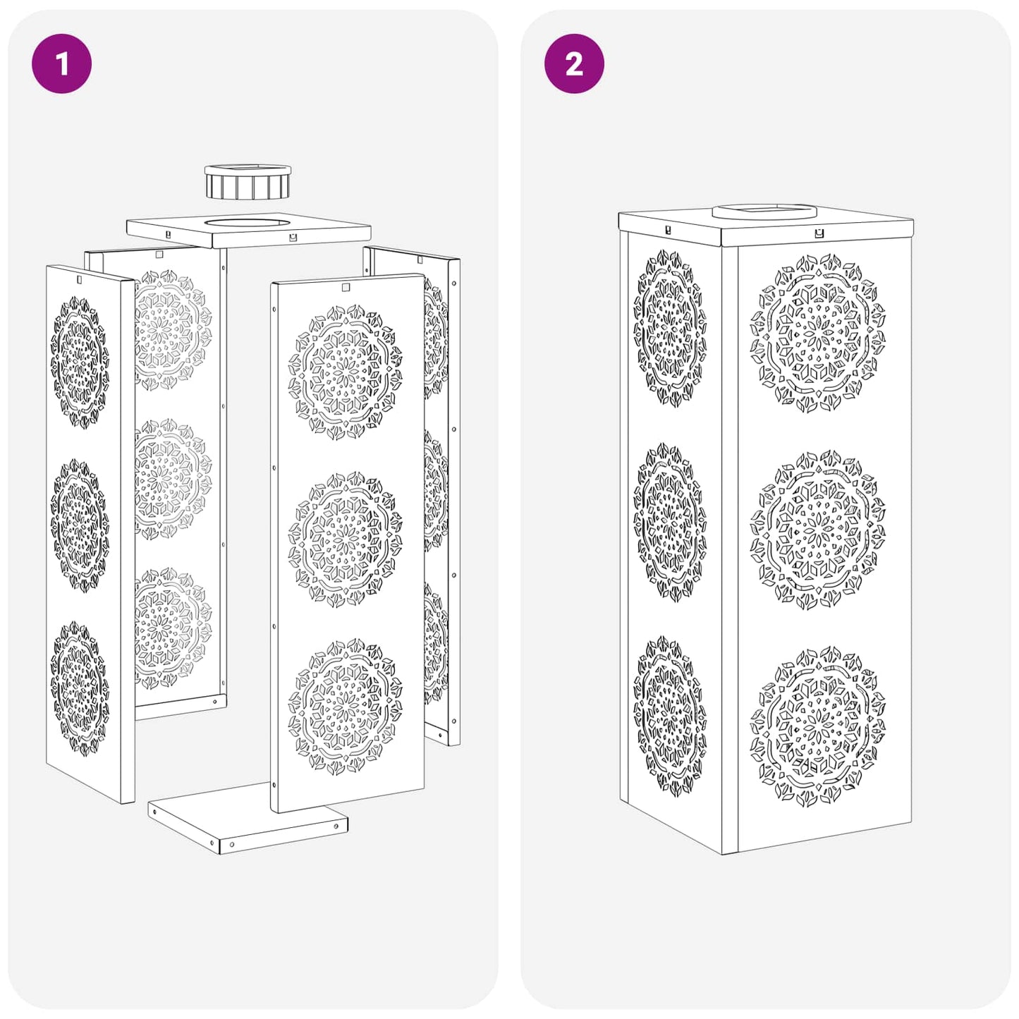 Solar LED Pathway Light 2 pcs Warm White 18 x 18 x 50 cm