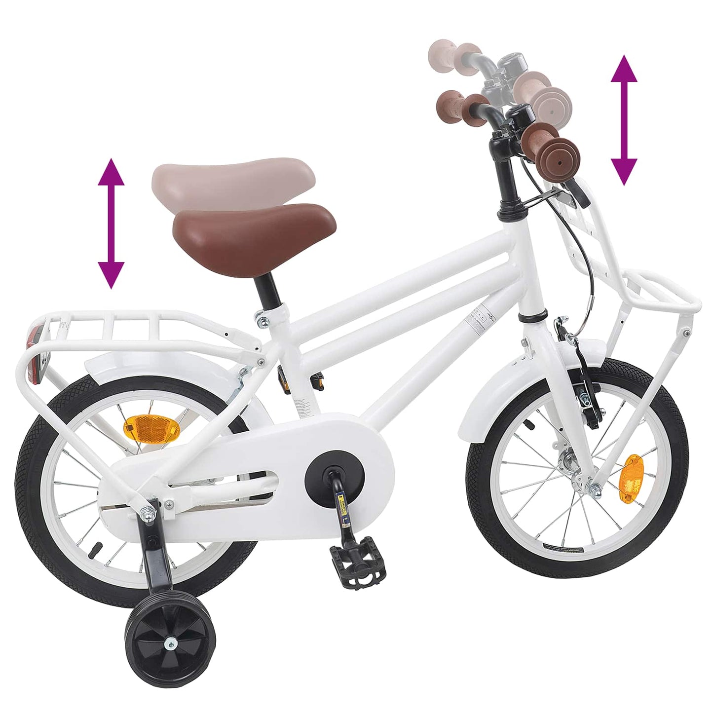 Kids Bike 14 Inches for 3-5 Years Old White